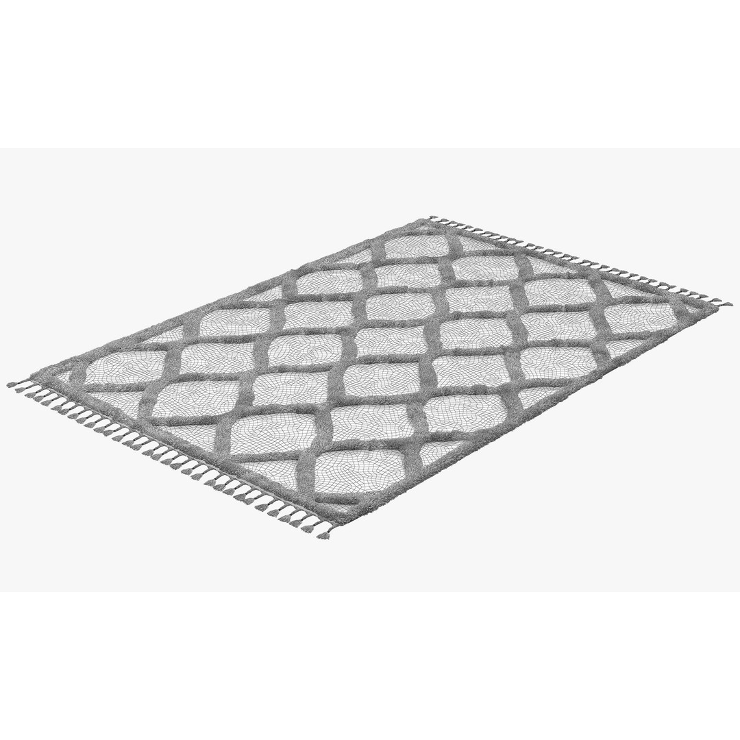 Raised Ogee Trellis Nursery Area Rug 3D Model – Realistic Textile, FBX, OBJ - View 18
