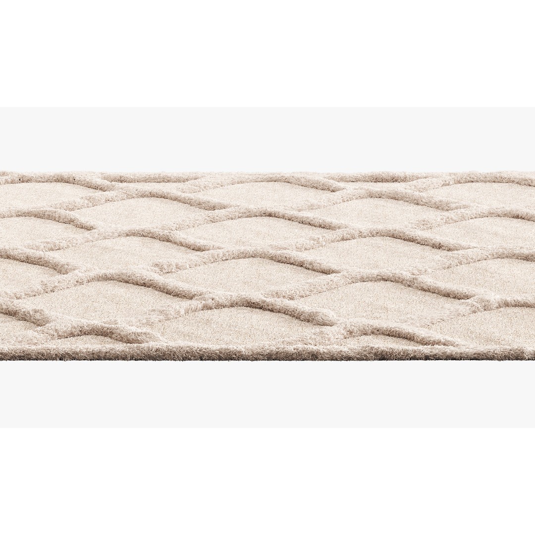 Raised Ogee Trellis Nursery Area Rug 3D Model – Realistic Textile, FBX, OBJ - View 5