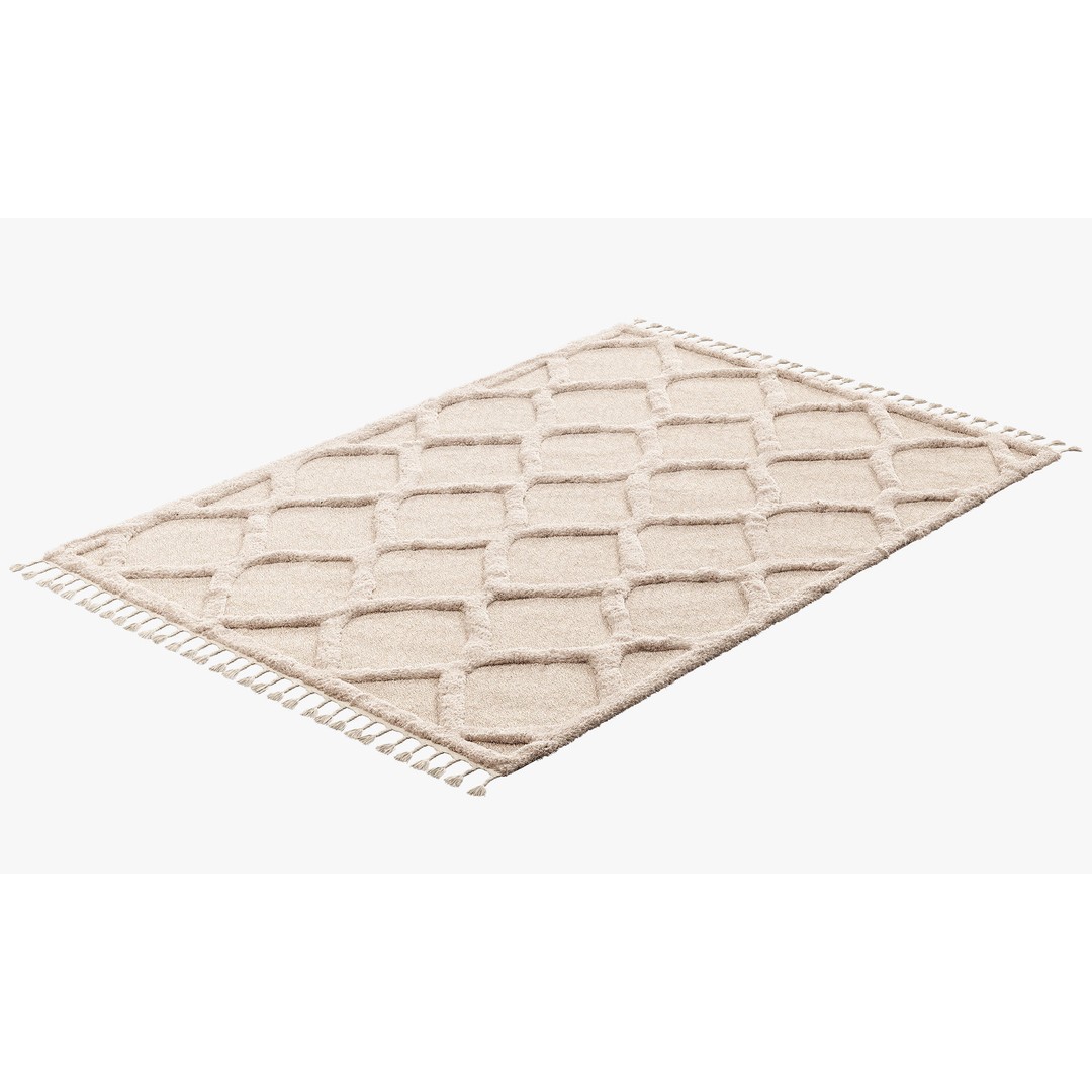 Raised Ogee Trellis Nursery Area Rug 3D Model – Realistic Textile, FBX, OBJ - View 9