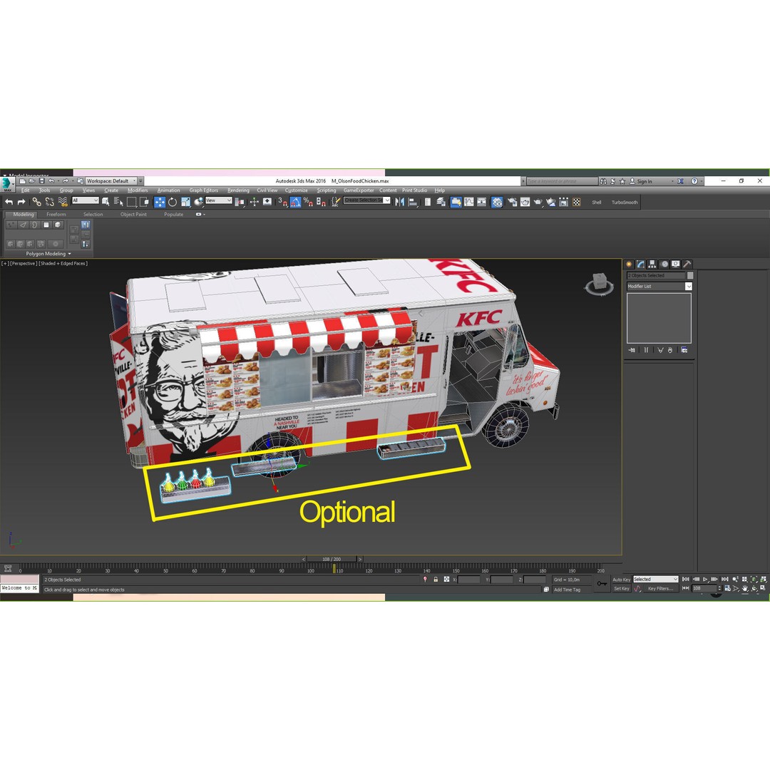 Morgan Olson KFC Nashville Food Truck 3D Model – Low Poly Game Asset, FBX - View 14