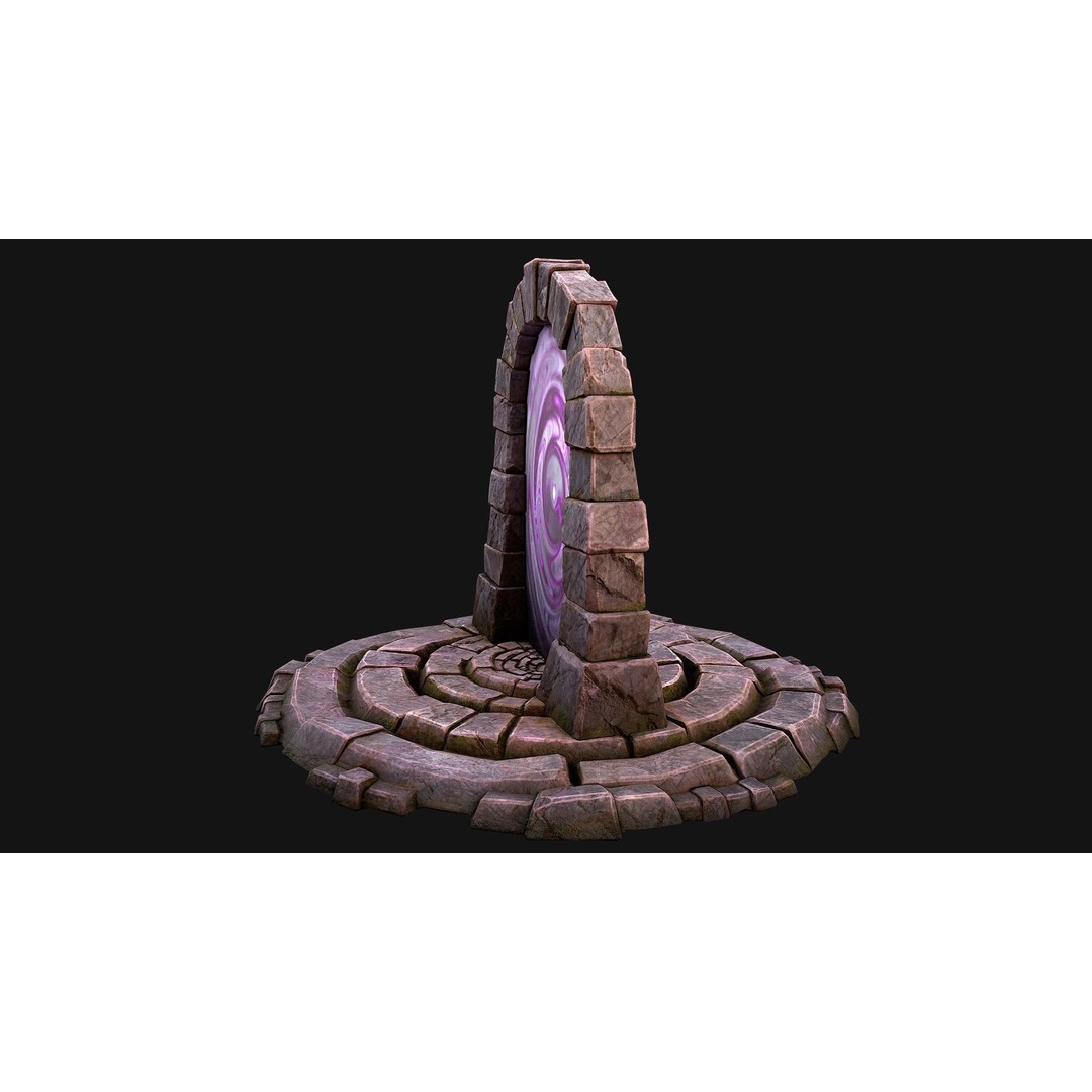 Medieval Portal Teleport 3D Model – Low Poly Game Asset, PBR, FBX - View 10