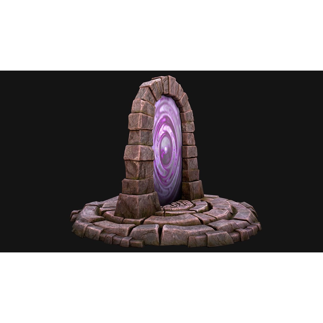 Medieval Portal Teleport 3D Model – Low Poly Game Asset, PBR, FBX - View 12