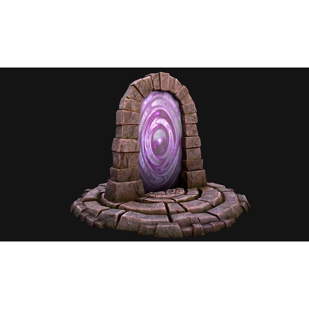 Medieval Portal Teleport 3D Model – Low Poly Game Asset, PBR, FBX - View 13