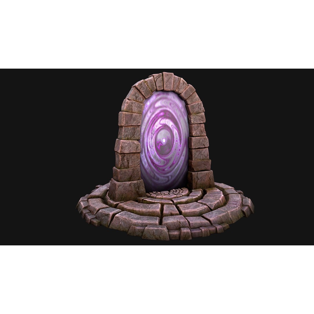 Medieval Portal Teleport 3D Model – Low Poly Game Asset, PBR, FBX - View 14