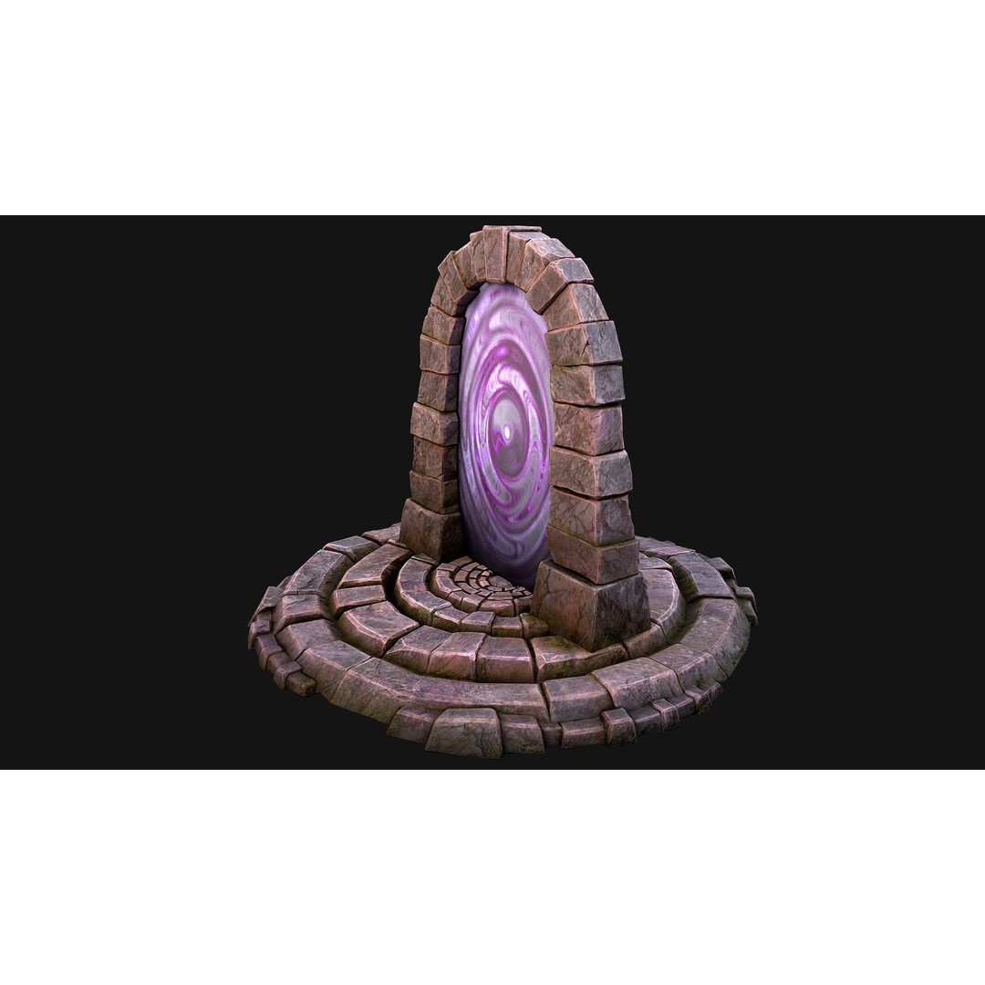 Medieval Portal Teleport 3D Model – Low Poly Game Asset, PBR, FBX - View 19
