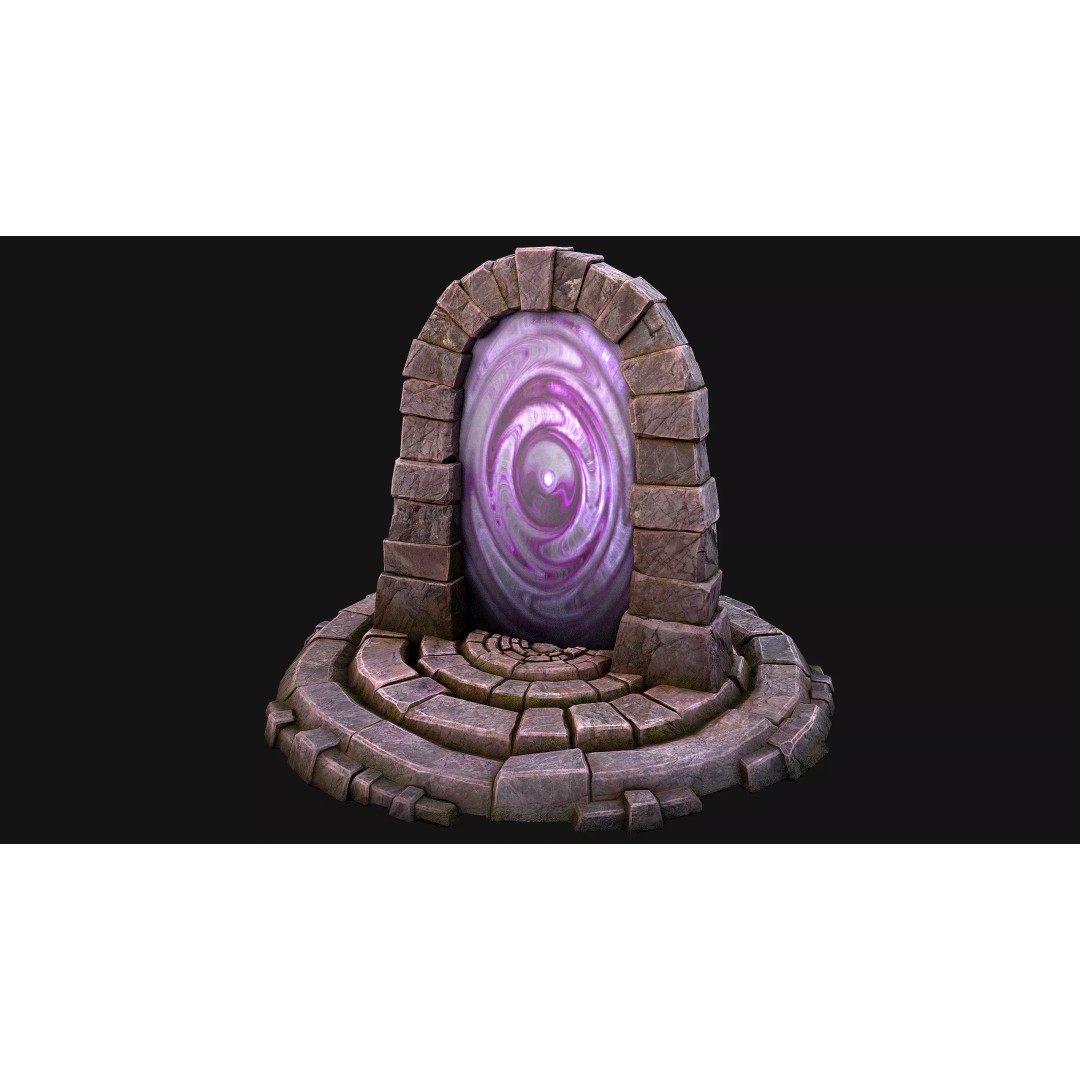 Medieval Portal Teleport 3D Model – Low Poly Game Asset, PBR, FBX - View 2