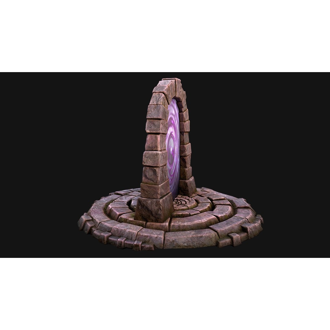 Medieval Portal Teleport 3D Model – Low Poly Game Asset, PBR, FBX - View 23