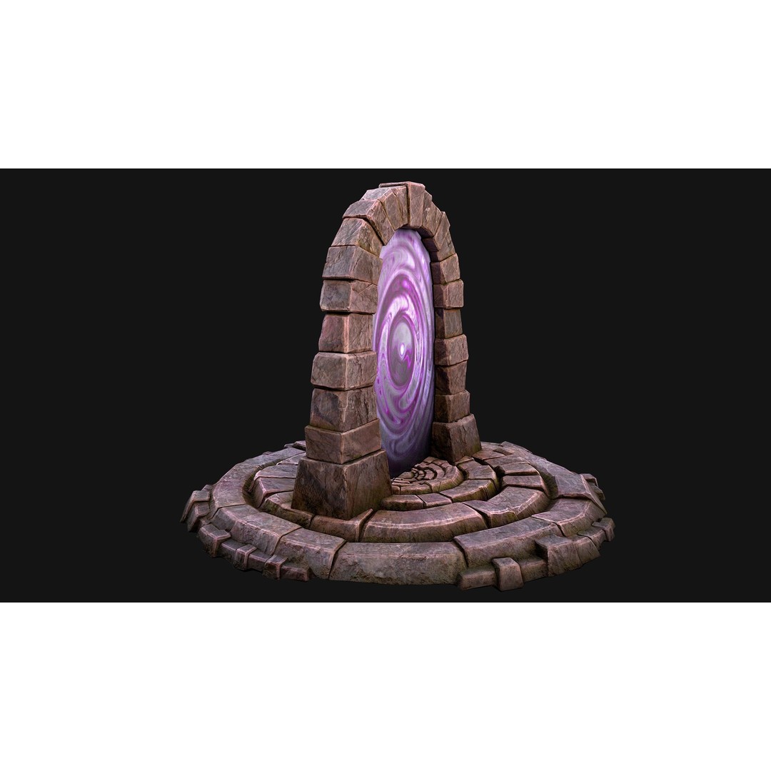 Medieval Portal Teleport 3D Model – Low Poly Game Asset, PBR, FBX - View 24