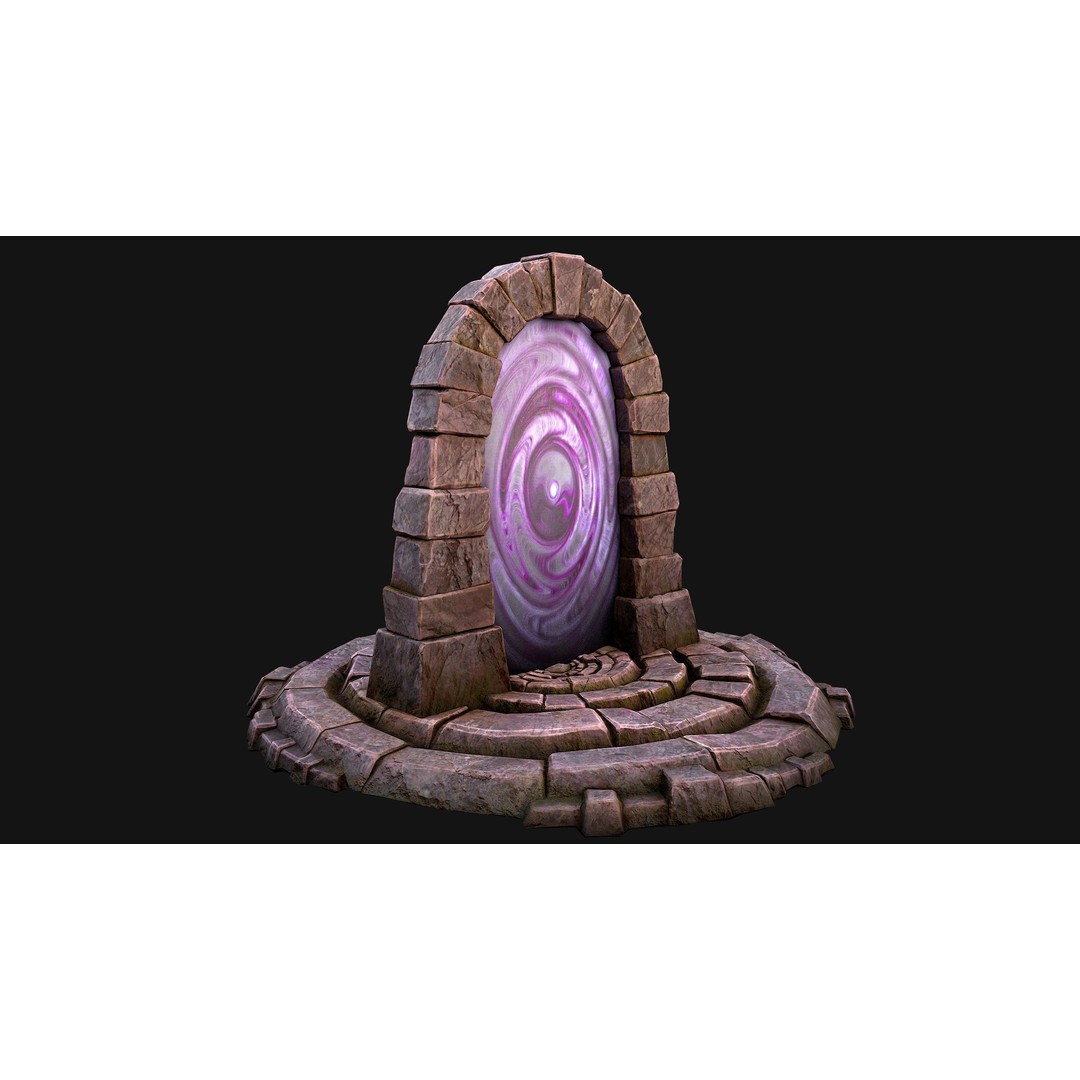 Medieval Portal Teleport 3D Model – Low Poly Game Asset, PBR, FBX - View 25