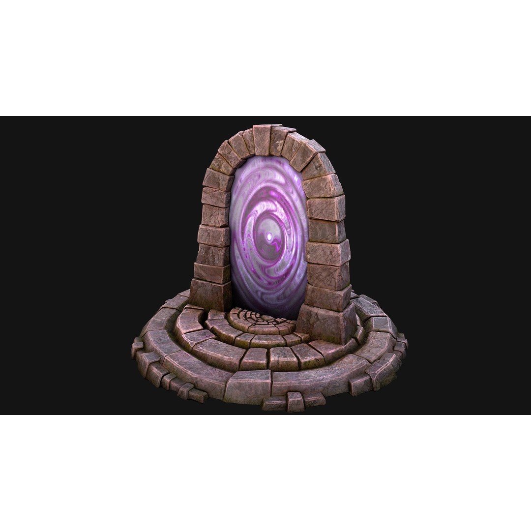 Medieval Portal Teleport 3D Model – Low Poly Game Asset, PBR, FBX - View 6