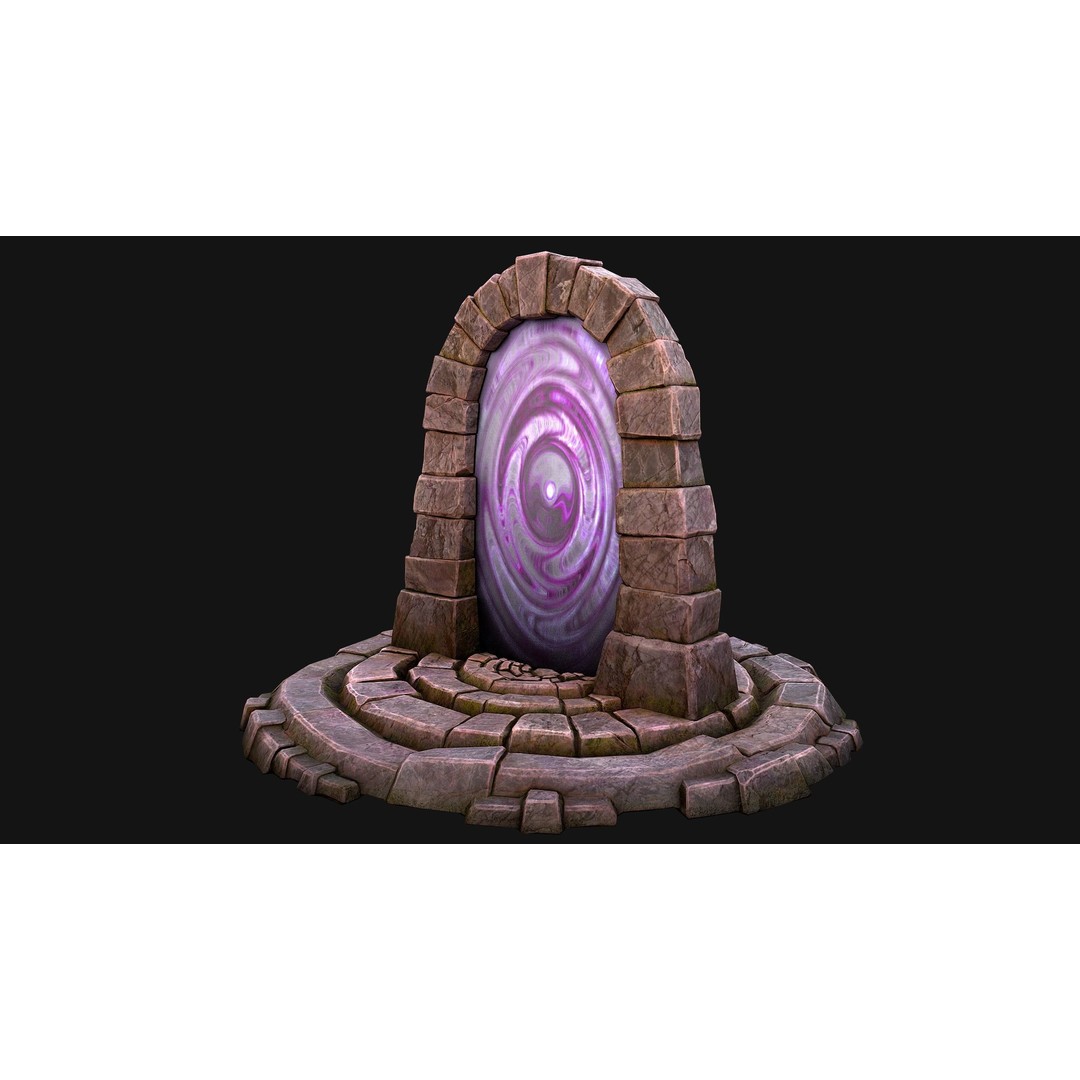 Medieval Portal Teleport 3D Model – Low Poly Game Asset, PBR, FBX - View 7