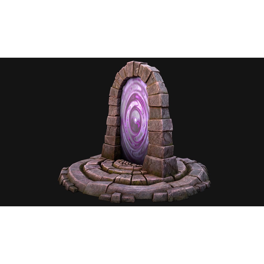 Medieval Portal Teleport 3D Model – Low Poly Game Asset, PBR, FBX - View 8