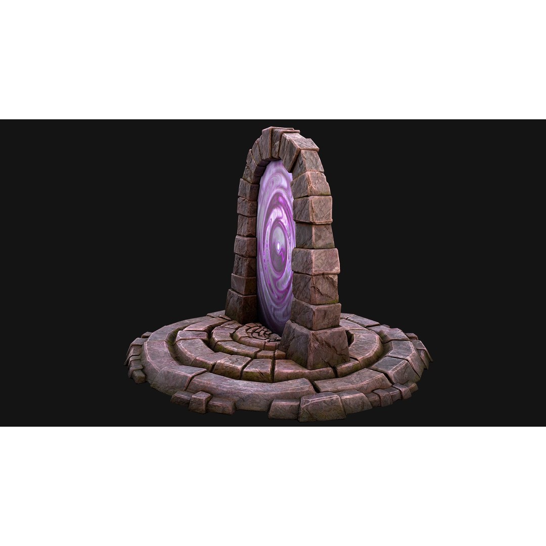 Medieval Portal Teleport 3D Model – Low Poly Game Asset, PBR, FBX - View 9