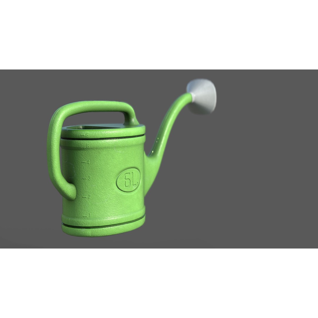 Watering Can 3D Model – Low Poly PBR Game Asset, FBX, OBJ, Blender - View 3