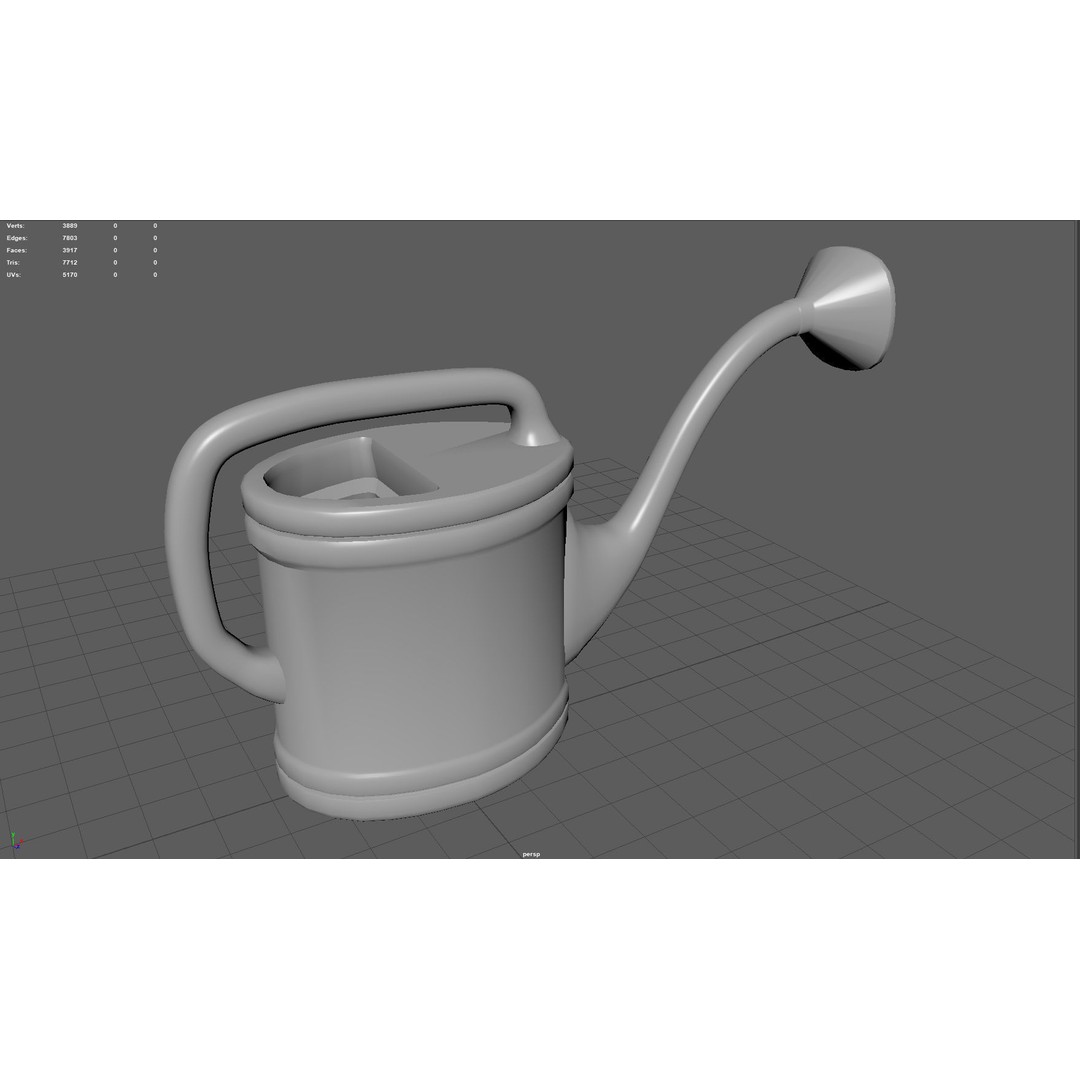 Watering Can 3D Model – Low Poly PBR Game Asset, FBX, OBJ, Blender - View 6