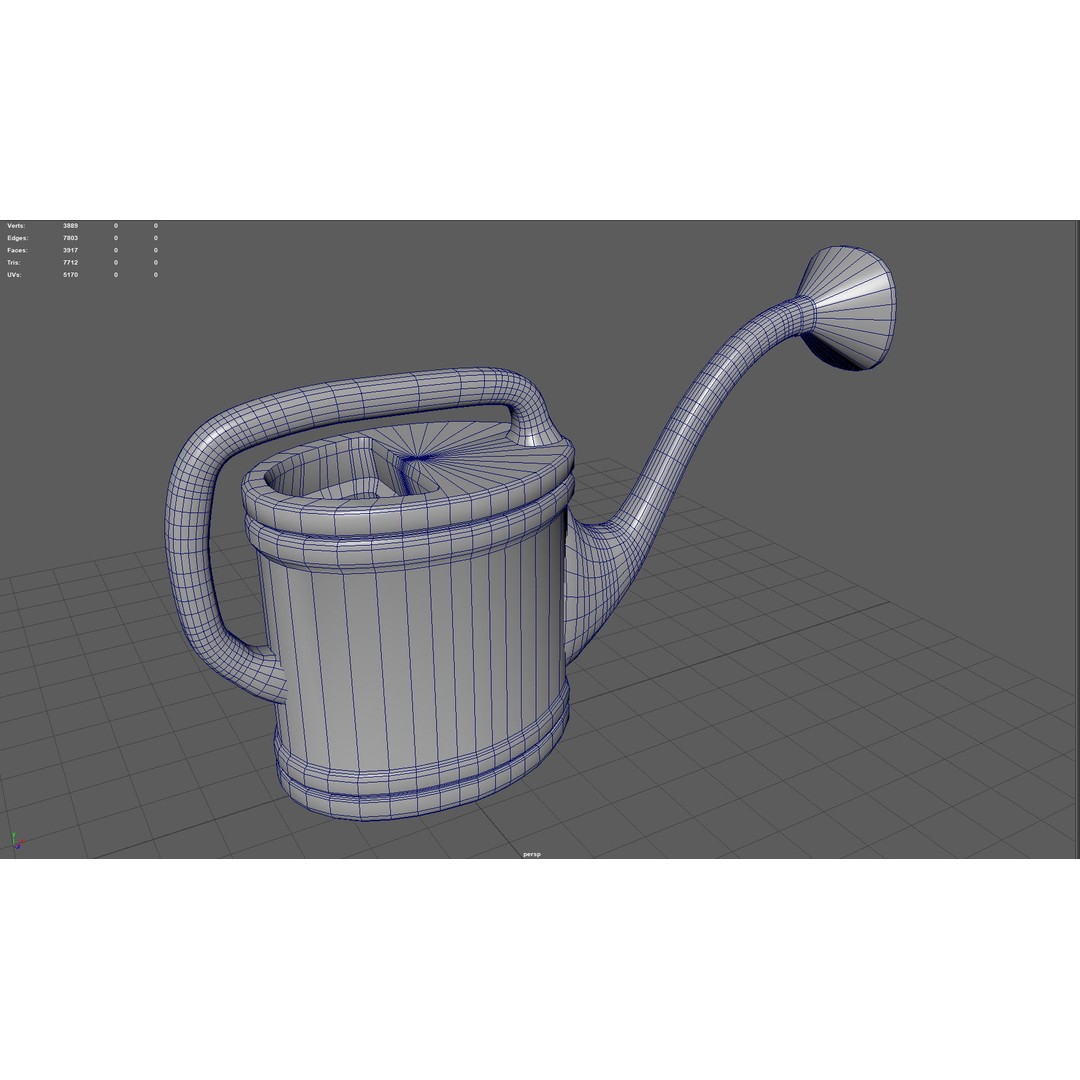 Watering Can 3D Model – Low Poly PBR Game Asset, FBX, OBJ, Blender - View 7
