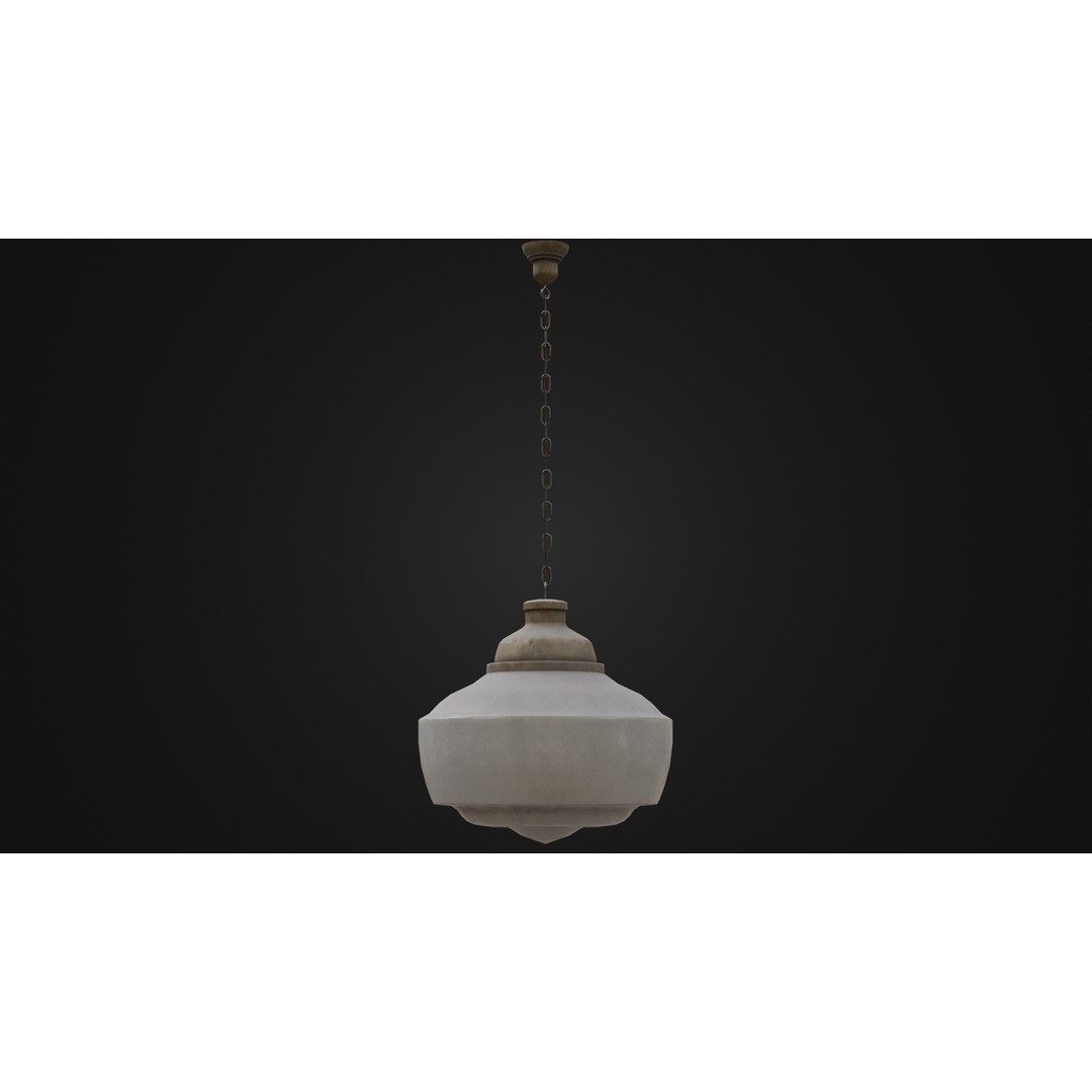 Old Dirty Ceiling Light 3D Model – Low Poly PBR Asset for Unreal Engine
