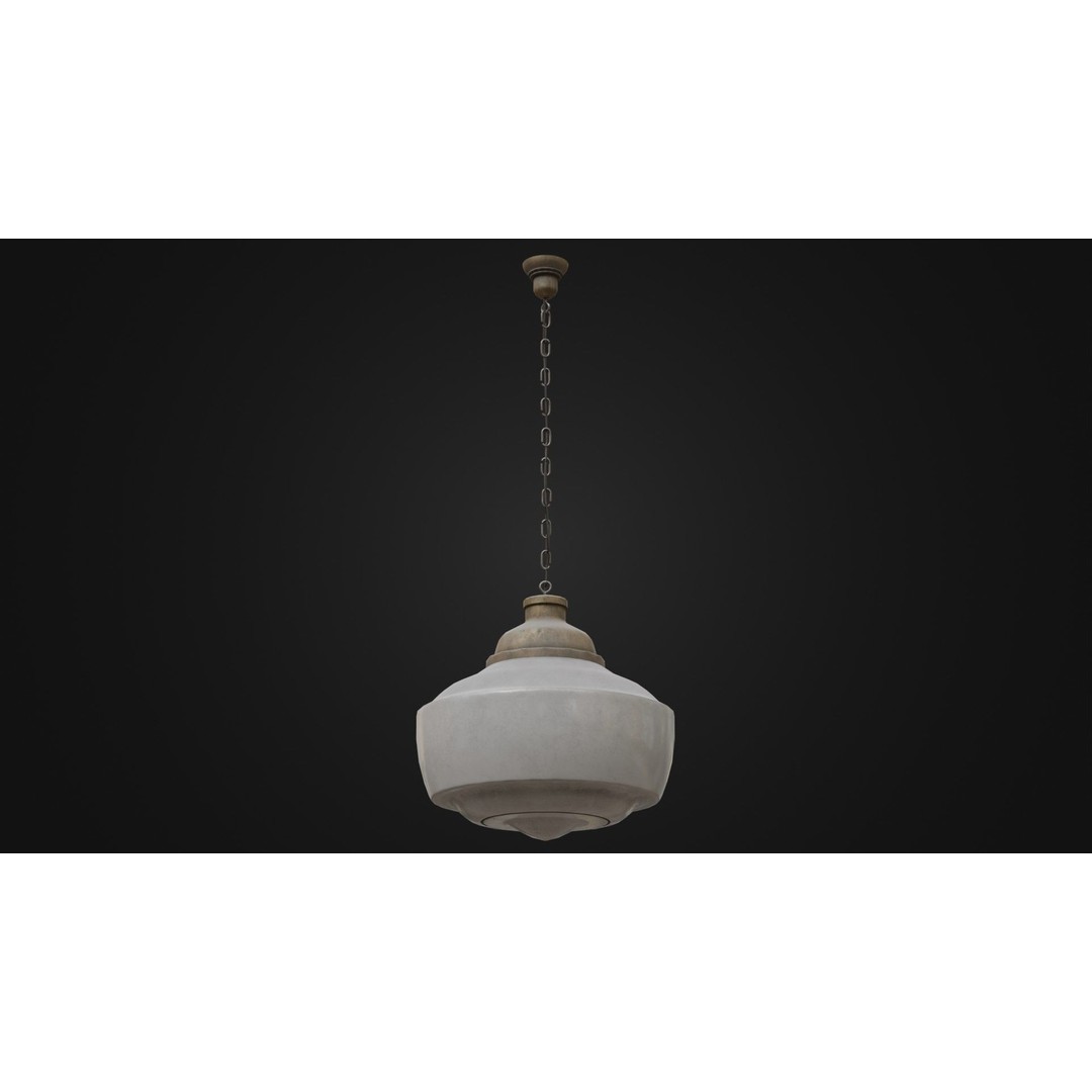 Old Dirty Ceiling Light 3D Model – Low Poly PBR Asset for Unreal Engine - View 13