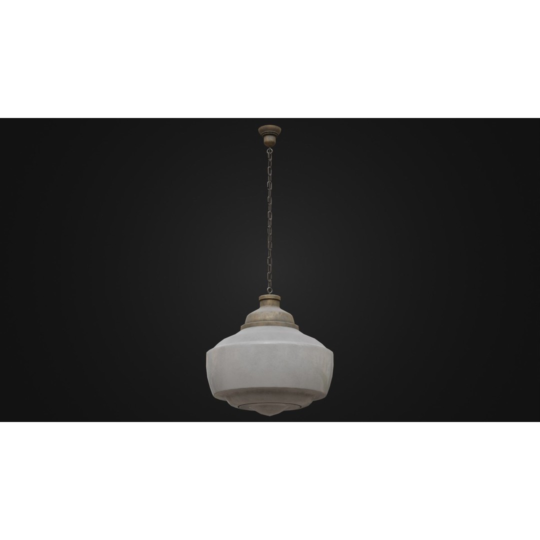 Old Dirty Ceiling Light 3D Model – Low Poly PBR Asset for Unreal Engine - View 17