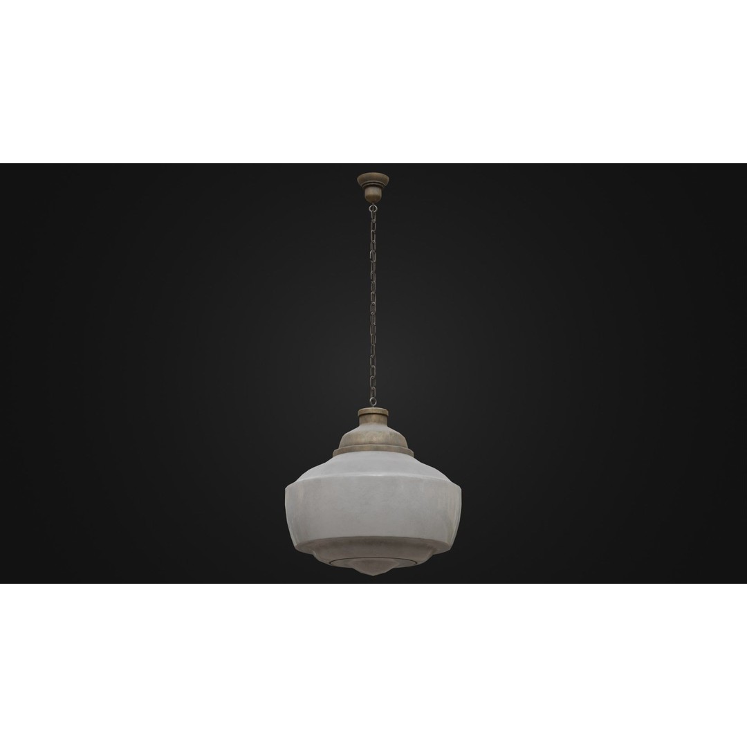 Old Dirty Ceiling Light 3D Model – Low Poly PBR Asset for Unreal Engine - View 18