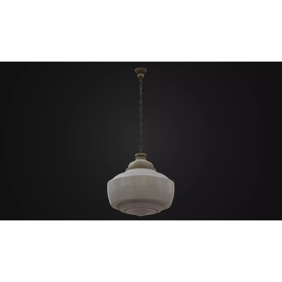 Old Dirty Ceiling Light 3D Model – Low Poly PBR Asset for Unreal Engine - View 2