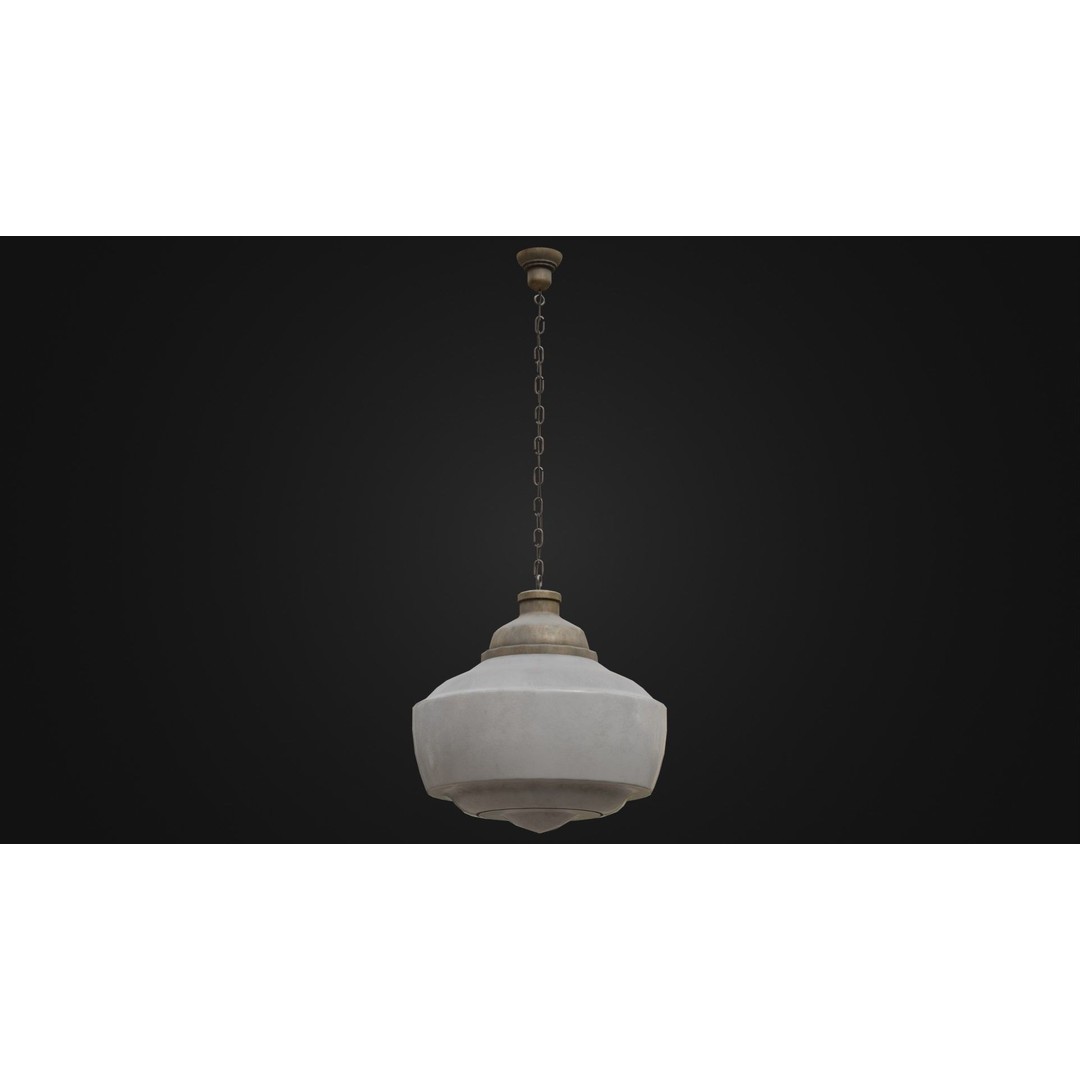 Old Dirty Ceiling Light 3D Model – Low Poly PBR Asset for Unreal Engine - View 22