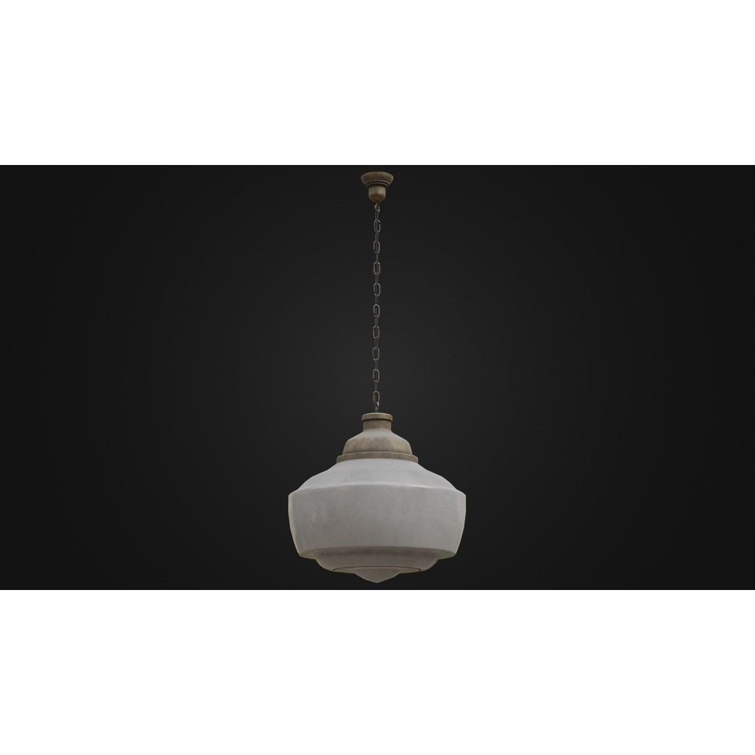 Old Dirty Ceiling Light 3D Model – Low Poly PBR Asset for Unreal Engine - View 26