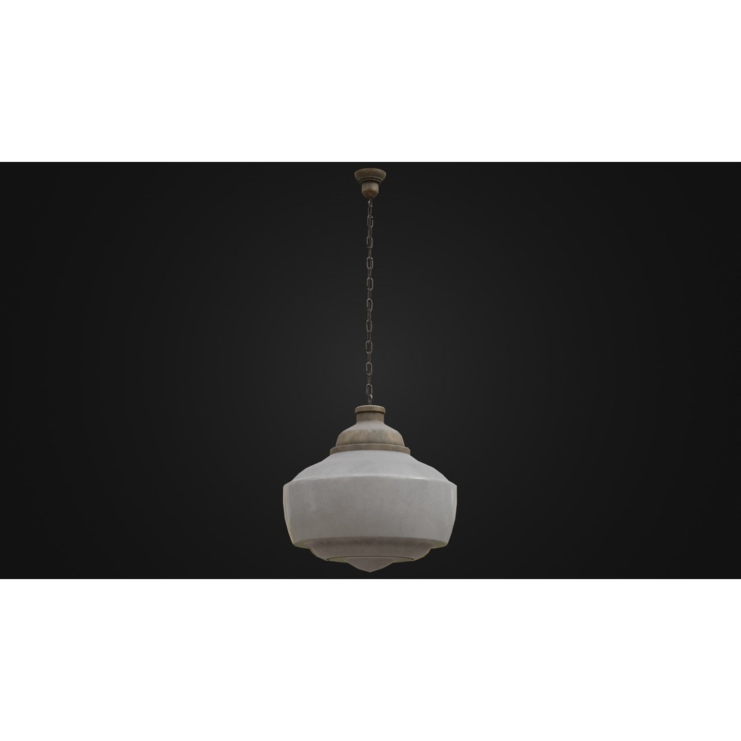 Old Dirty Ceiling Light 3D Model – Low Poly PBR Asset for Unreal Engine - View 27