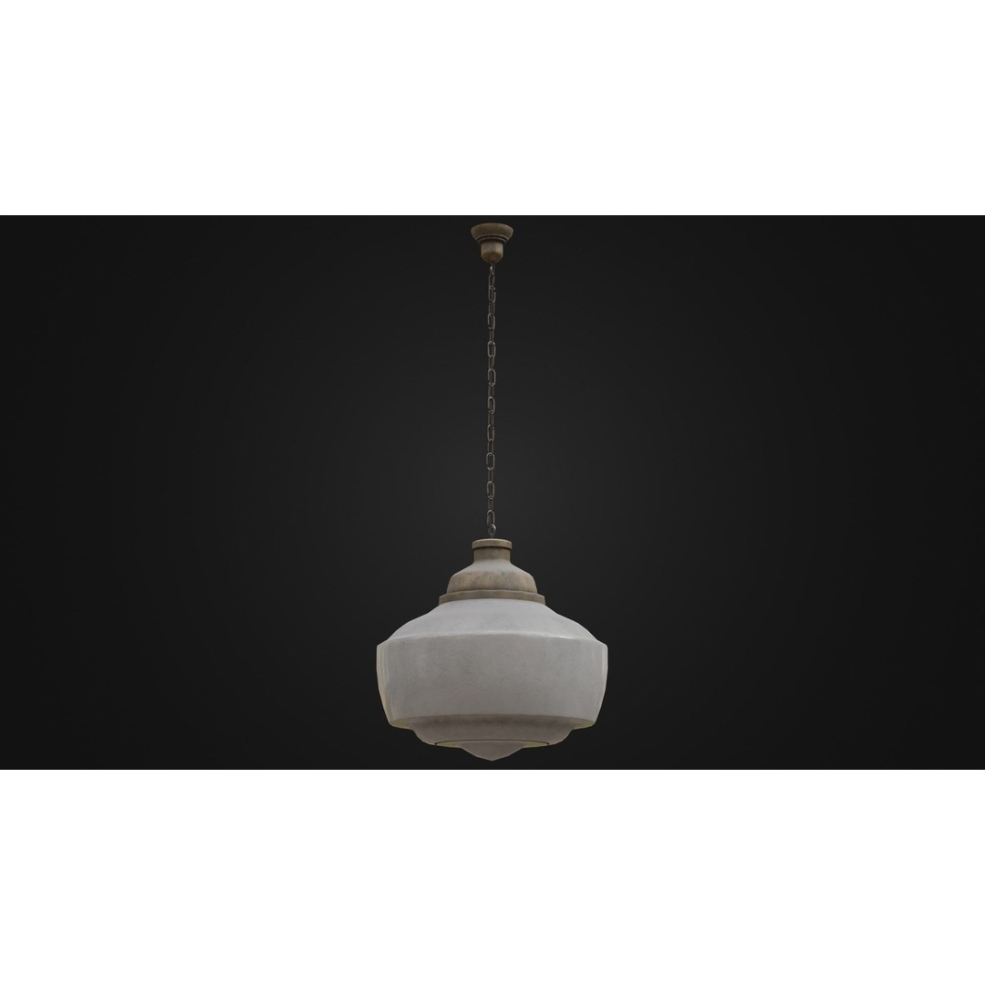 Old Dirty Ceiling Light 3D Model – Low Poly PBR Asset for Unreal Engine - View 28