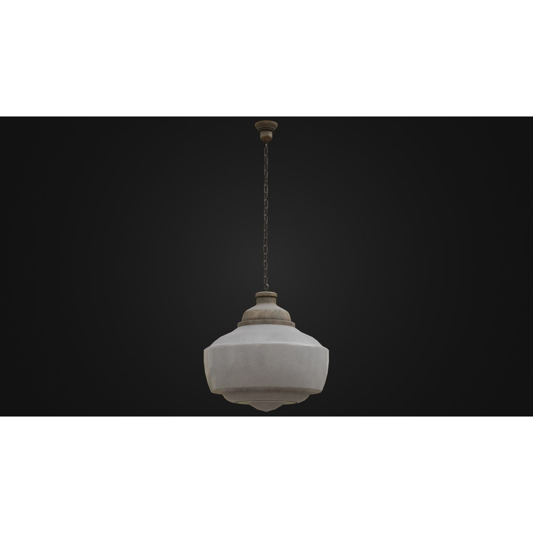 Old Dirty Ceiling Light 3D Model – Low Poly PBR Asset for Unreal Engine - View 29