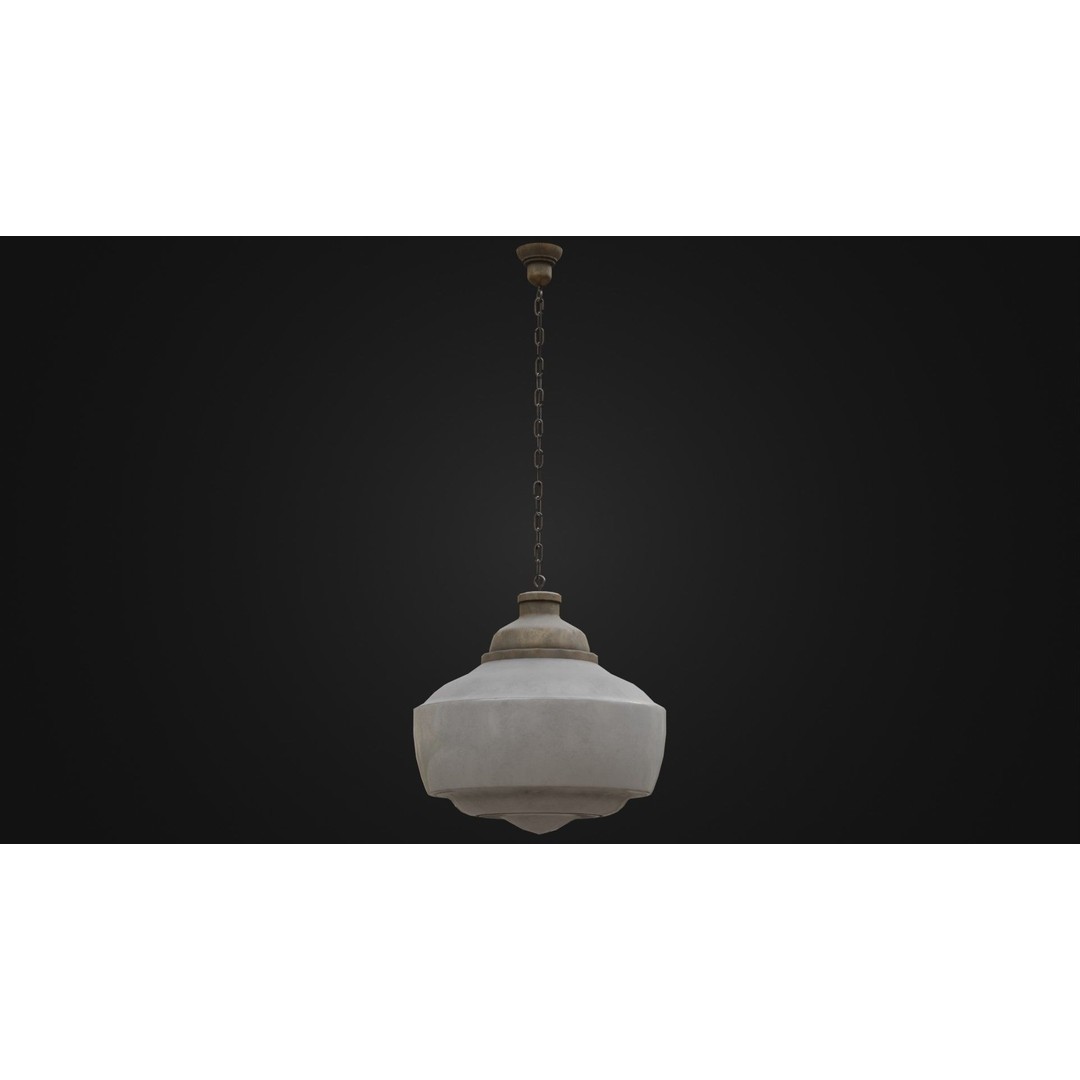 Old Dirty Ceiling Light 3D Model – Low Poly PBR Asset for Unreal Engine - View 32