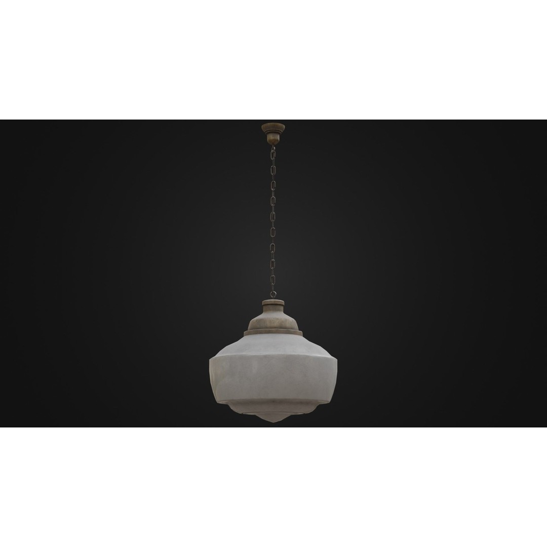 Old Dirty Ceiling Light 3D Model – Low Poly PBR Asset for Unreal Engine - View 33