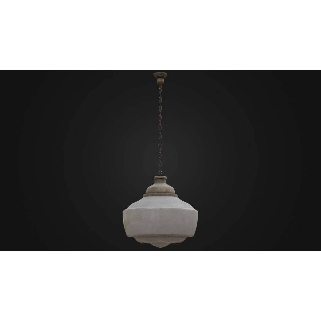 Old Dirty Ceiling Light 3D Model – Low Poly PBR Asset for Unreal Engine - View 34