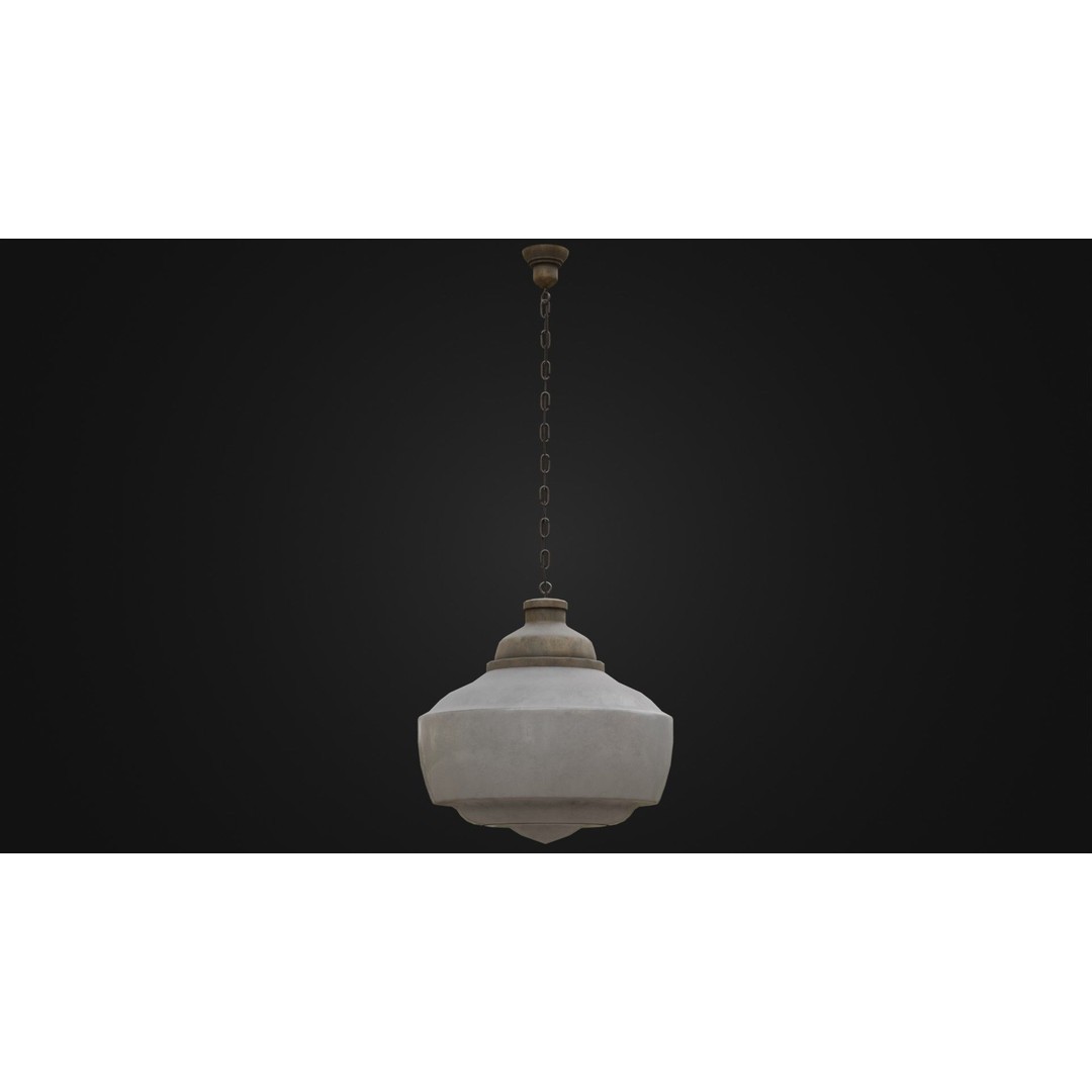Old Dirty Ceiling Light 3D Model – Low Poly PBR Asset for Unreal Engine - View 35