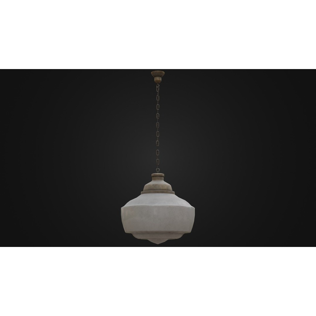 Old Dirty Ceiling Light 3D Model – Low Poly PBR Asset for Unreal Engine - View 36