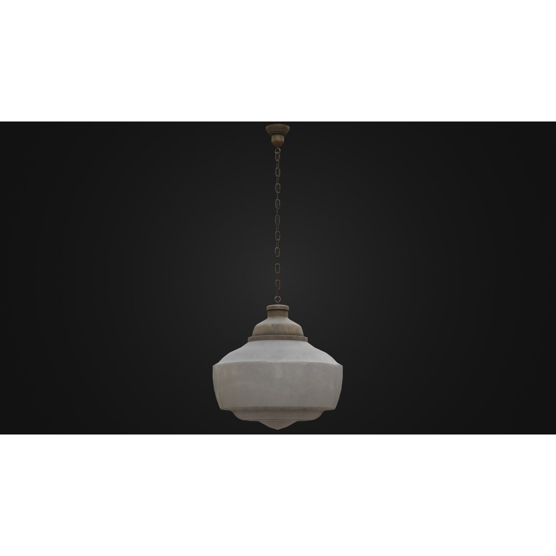 Old Dirty Ceiling Light 3D Model – Low Poly PBR Asset for Unreal Engine - View 37