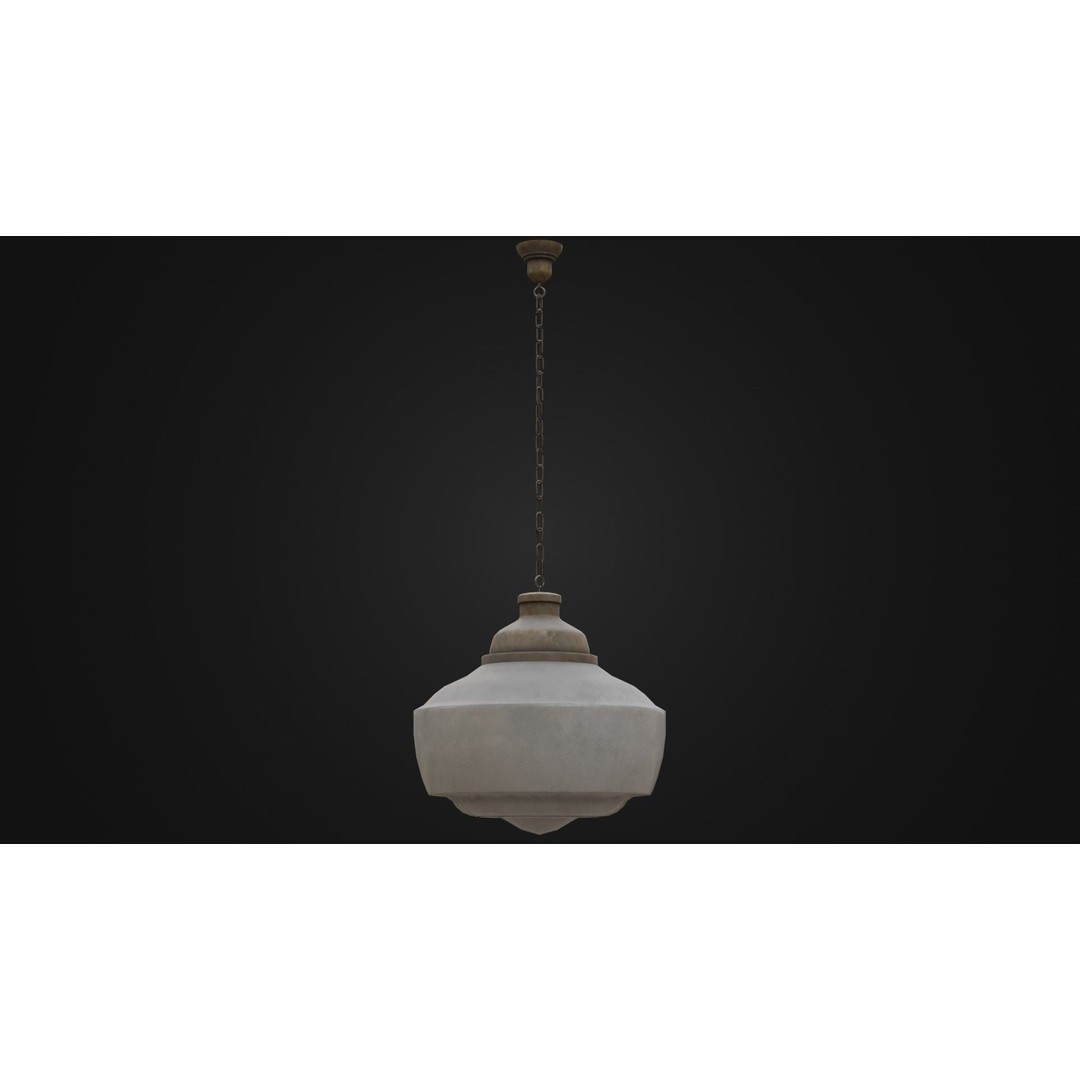 Old Dirty Ceiling Light 3D Model – Low Poly PBR Asset for Unreal Engine - View 40