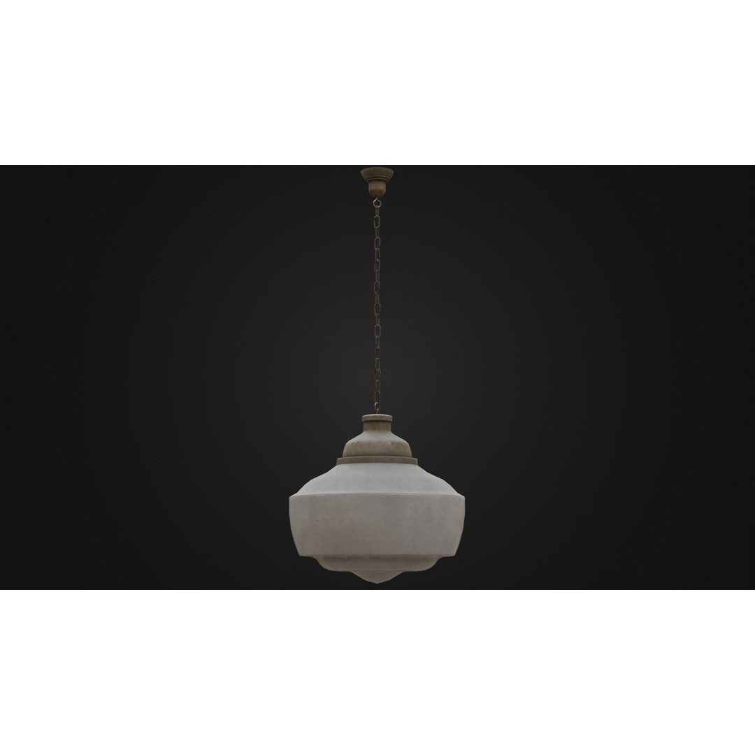 Old Dirty Ceiling Light 3D Model – Low Poly PBR Asset for Unreal Engine - View 42
