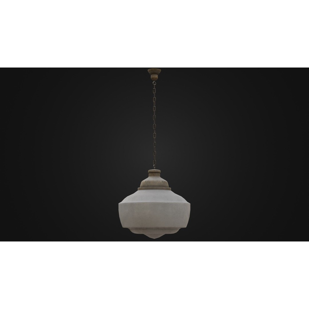 Old Dirty Ceiling Light 3D Model – Low Poly PBR Asset for Unreal Engine - View 43