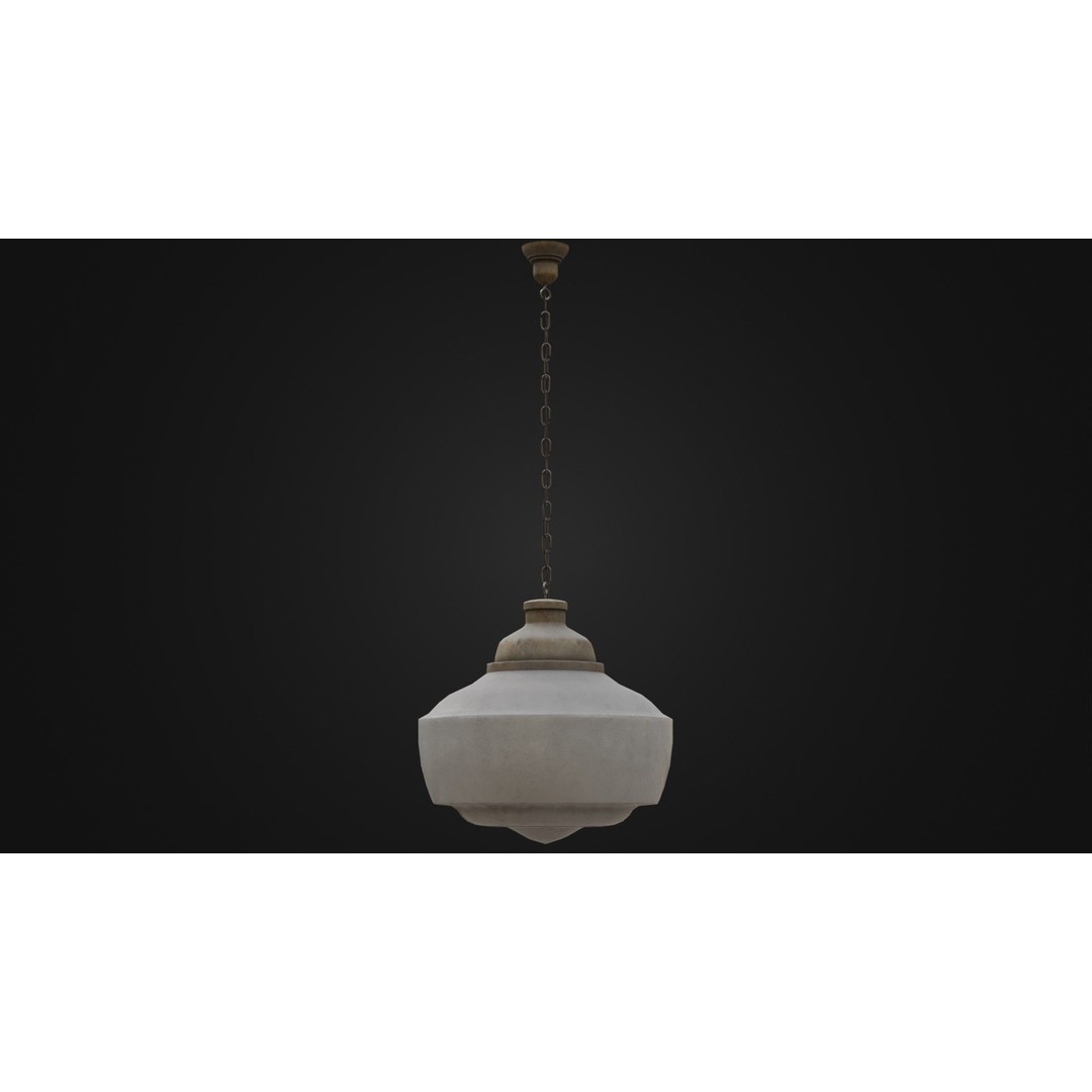 Old Dirty Ceiling Light 3D Model – Low Poly PBR Asset for Unreal Engine - View 44
