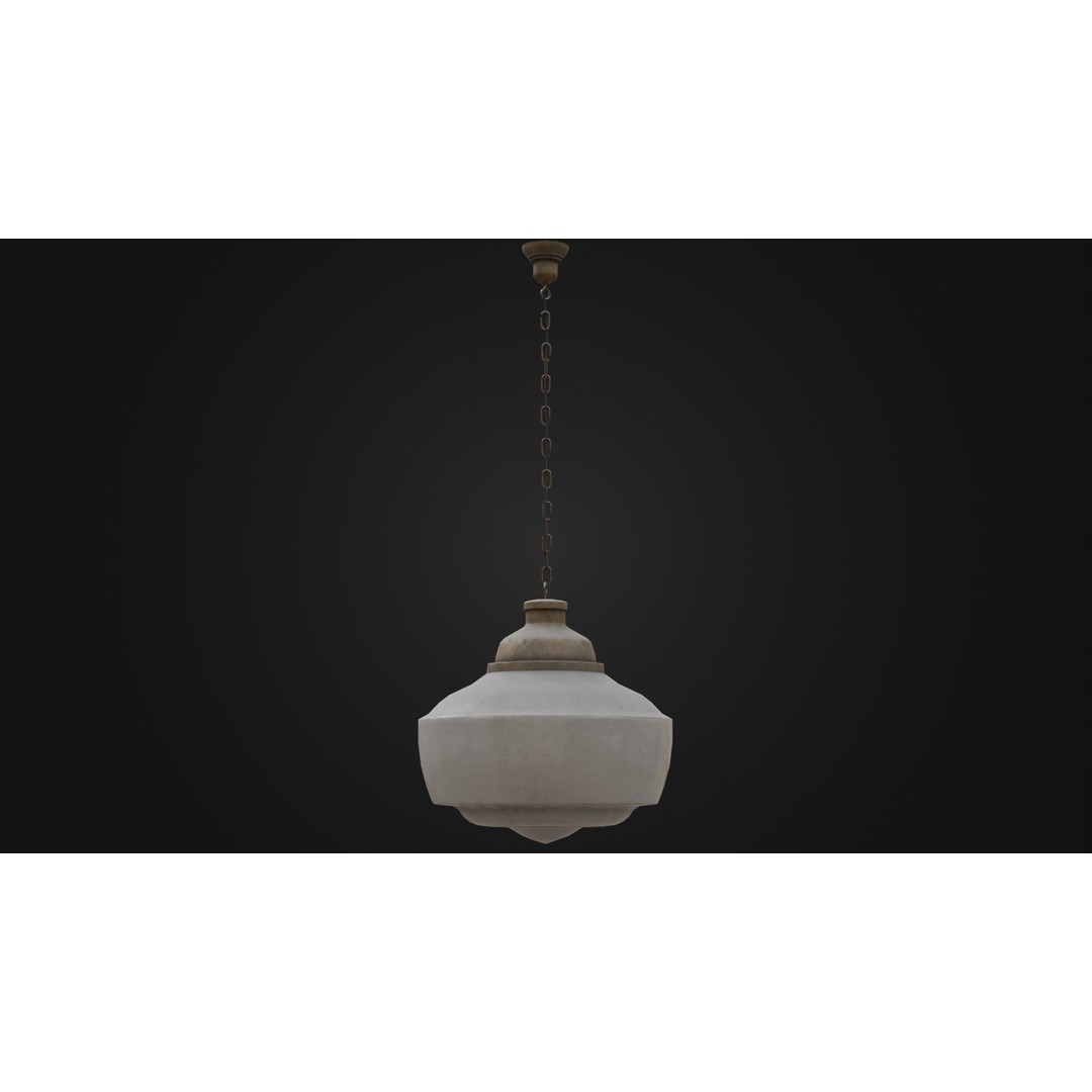 Old Dirty Ceiling Light 3D Model – Low Poly PBR Asset for Unreal Engine - View 45