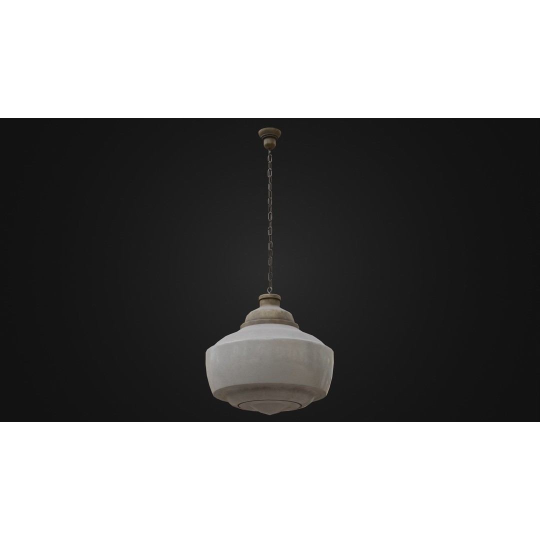 Old Dirty Ceiling Light 3D Model – Low Poly PBR Asset for Unreal Engine - View 8