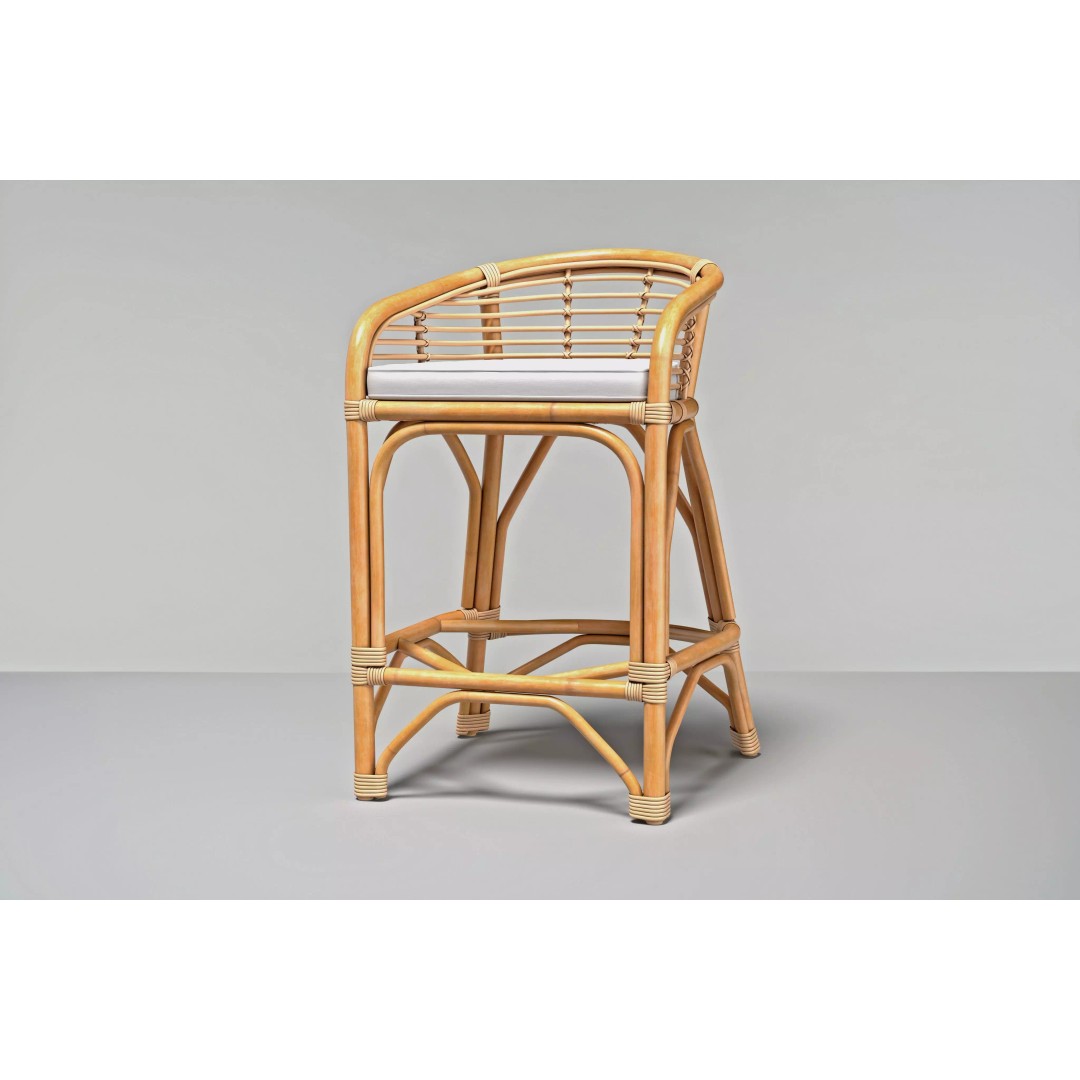 Maverick Bohemian Bamboo Bar Stool 3D Model – PBR Interior Asset, FBX, OBJ - View 2