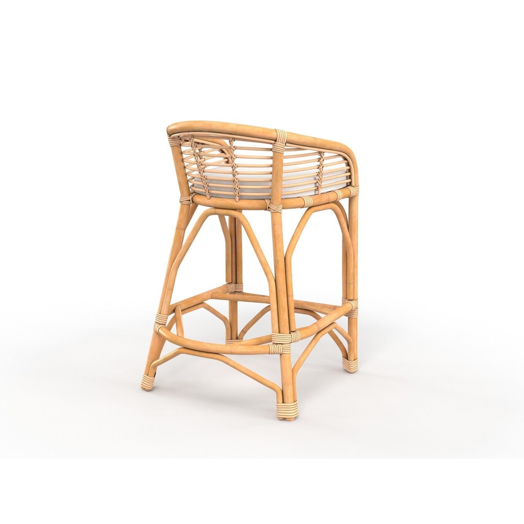 Maverick Bohemian Bamboo Bar Stool 3D Model – PBR Interior Asset, FBX, OBJ - View 6