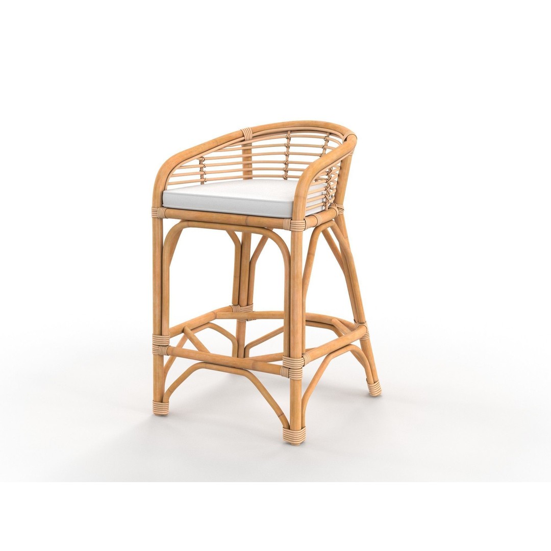 Maverick Bohemian Bamboo Bar Stool 3D Model – PBR Interior Asset, FBX, OBJ - View 9