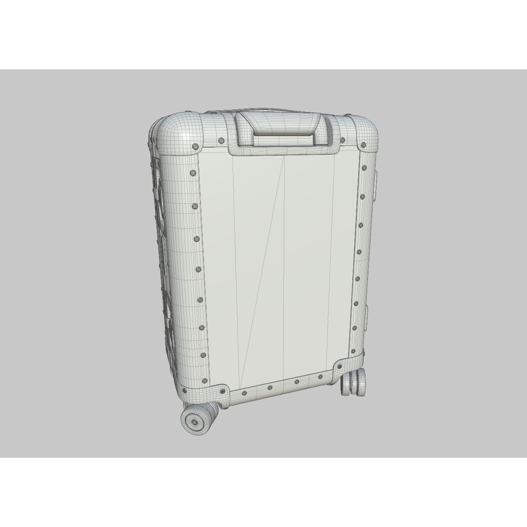 Luxury Travel Trolley 3D Model – Quilted Black Leather, PBR Textures - View 11