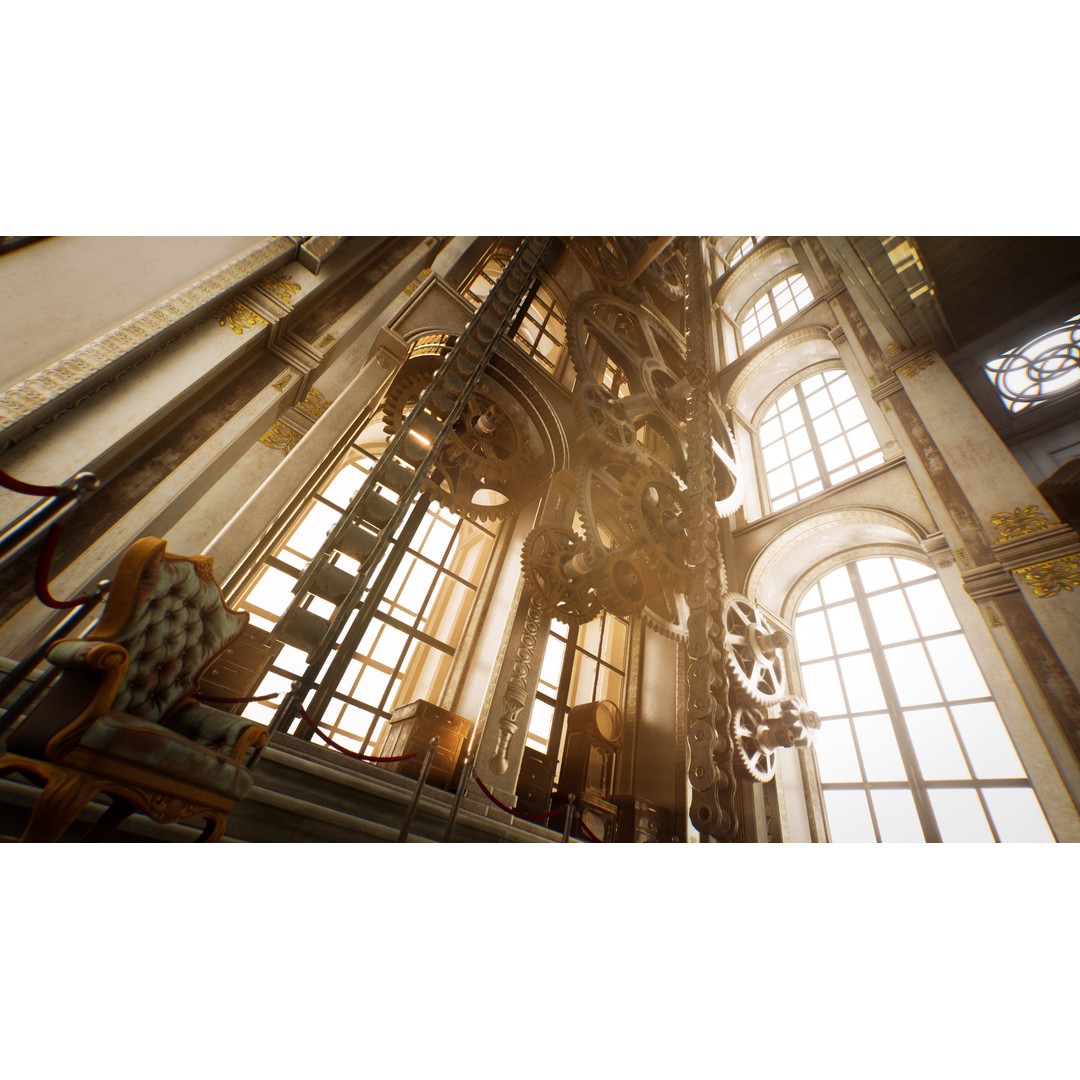 Steampunk Clocktower 3D Model – Low Poly Game Asset, PBR Textures - View 15