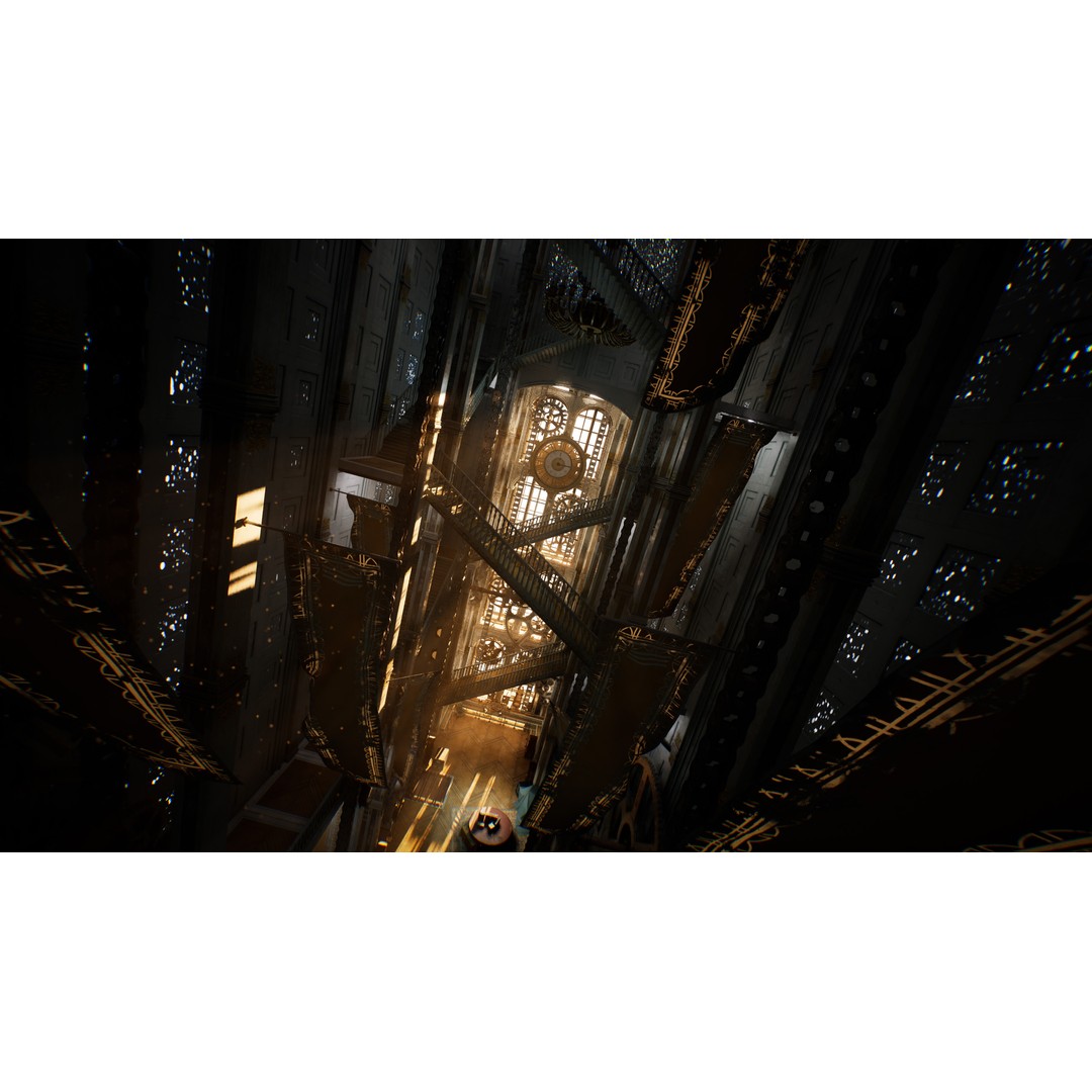 Steampunk Clocktower 3D Model – Low Poly Game Asset, PBR Textures - View 6