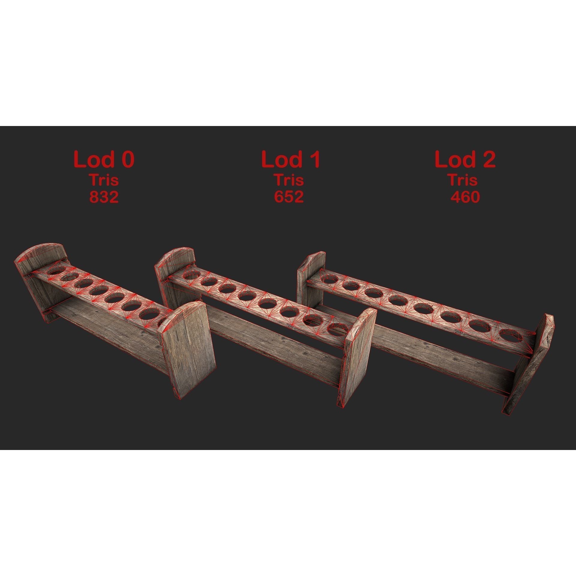 Medieval Laboratory Furniture Set - Low-Poly Game-Ready 3D Model