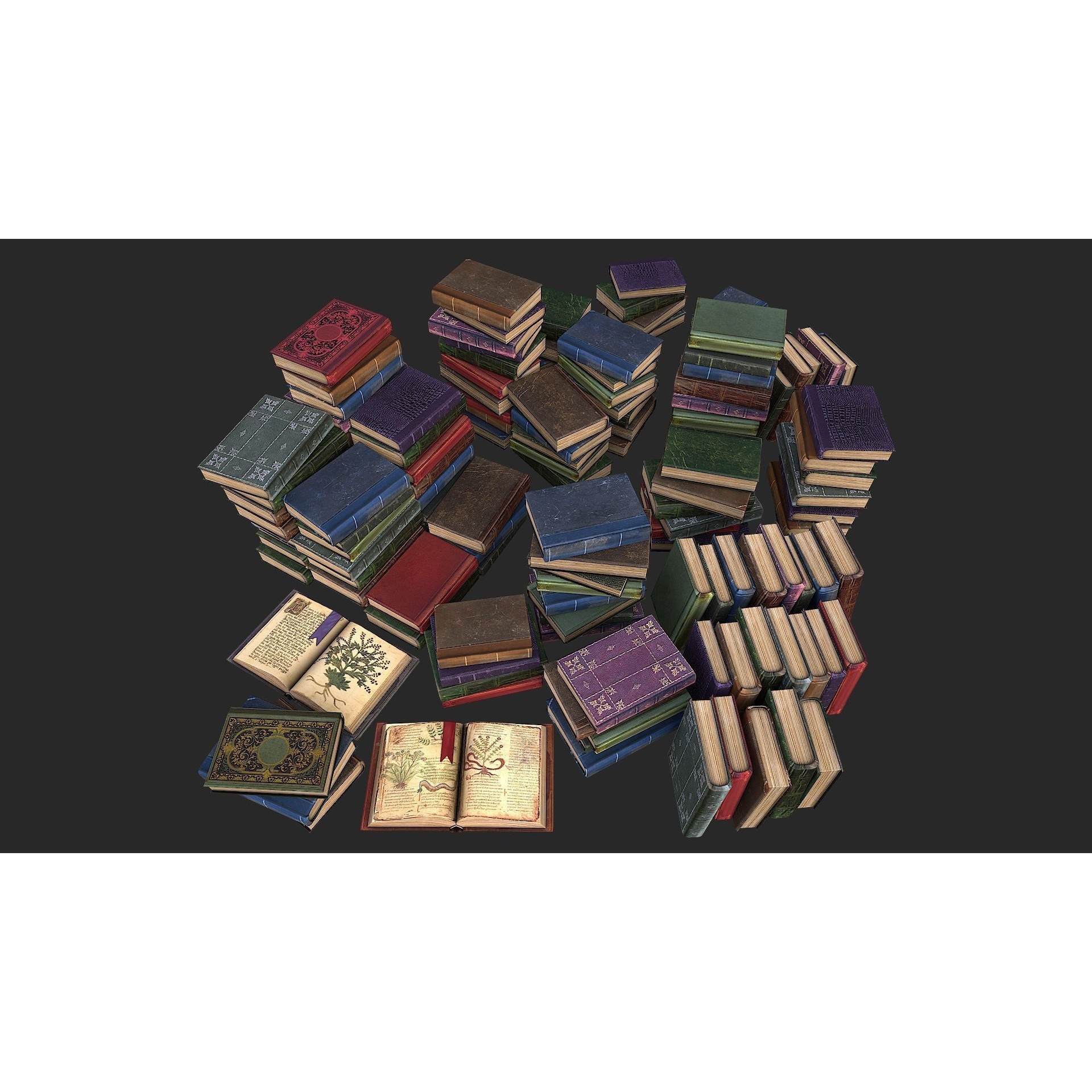 Medieval Laboratory Furniture Set - Low-Poly Game-Ready 3D Model - View 10